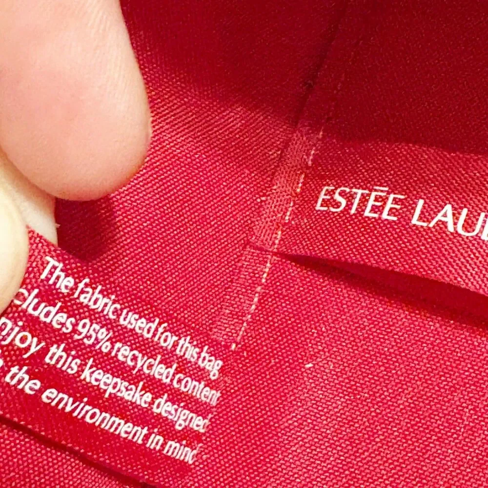 Estée Lauder Red Bow Train Case Empty Holiday 2024 Soft Velvet Makeup Gift Box